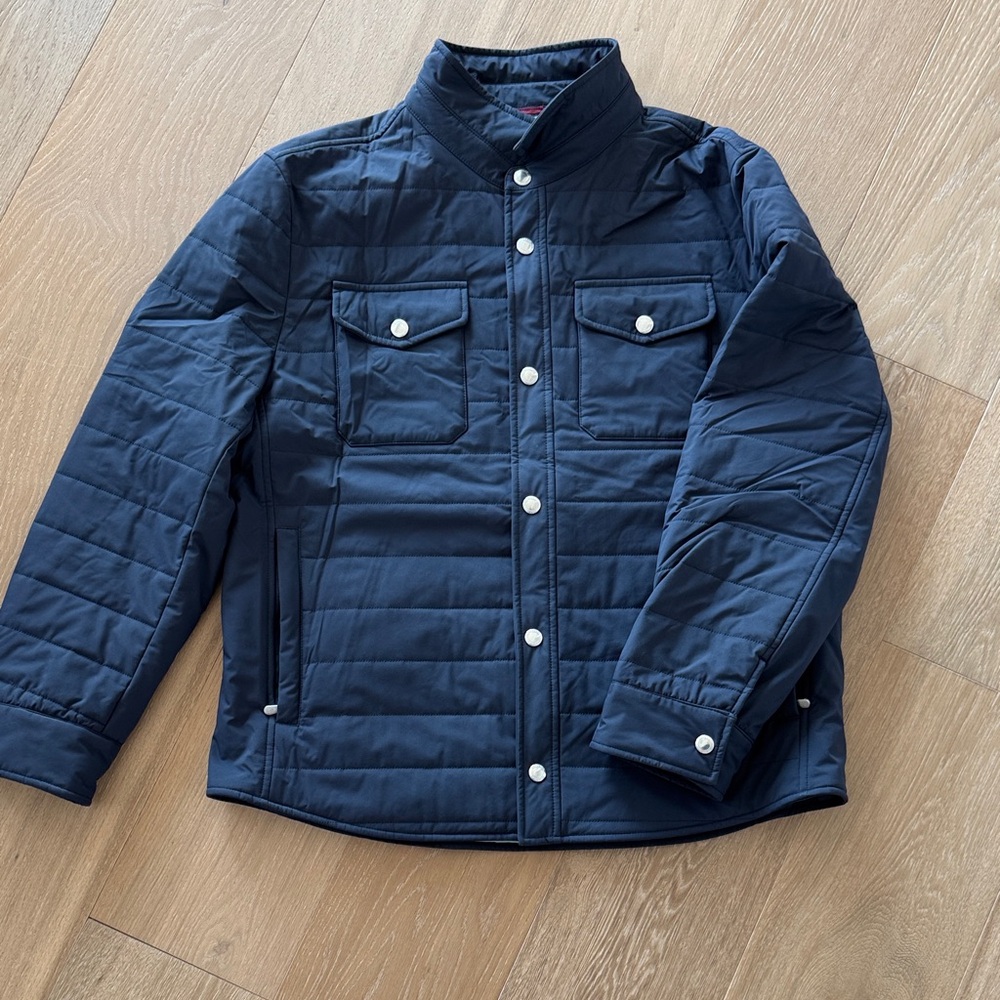 Brunello Cucinelli Navy Blue Quilted Jacket